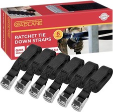 GADLANE 6 x Heavy Duty Ratchet Straps Car Roof Rack Quick Release 2.5M