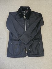Barbour Black Bedale Waxed Jacket Size 34 (Fits like a 36)