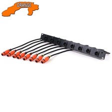8-Way 1U Cabinet XLR Audio Jumper Rack,8-Hole 3Pin XLR Male Panel Mount MIC Sock