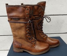 Ladies Mustang 1295-606-09/307 Mid Calf Lace & Zip Boots