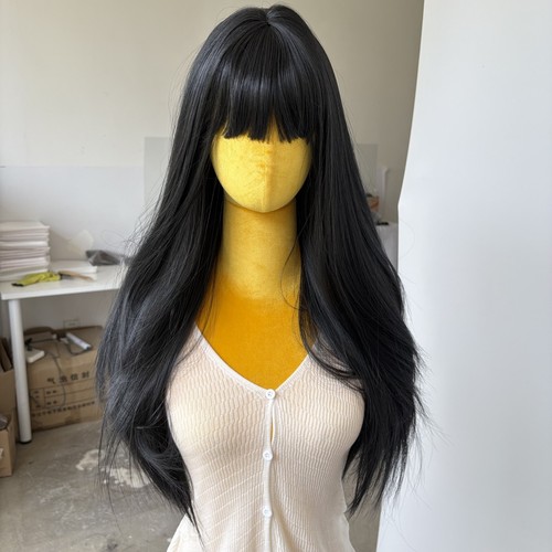 Black long straight - black,