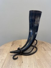 Small Medieval Viking Drinking Horn Stand Holder hand-forged. LARP Reenactment