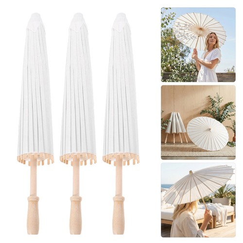 5pcs white paper umbrellas - ,