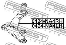 Wishbone Right Front Control Arm 0424-NA4RH FEBEST for MITSUBISHI GRANDIS