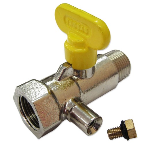 Gas valve with test - with, nipple