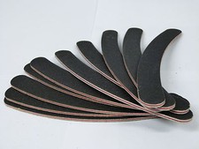 10 DOUBLE SIDED 100/180 GRIT BOOMERANG BANA​NA CURVED NAIL FILES EMERY BOARD