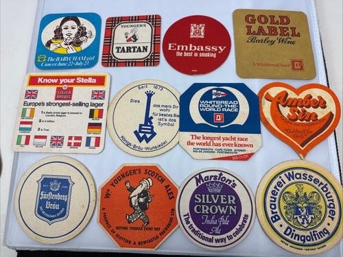 Vintage beer mats stella - beer,