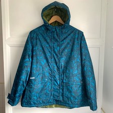 Orla Kiely Regatta Waterproof Mid Length Jacket Coat Womens UK 18 Blue Floral 