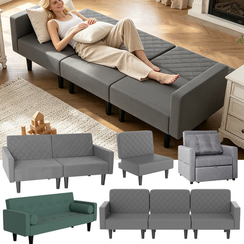 Double single fabric sofa - sofa, bed