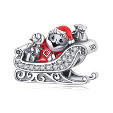 🩷 Santa Sleigh Bead Charm S925 Sterling Silver 🩷