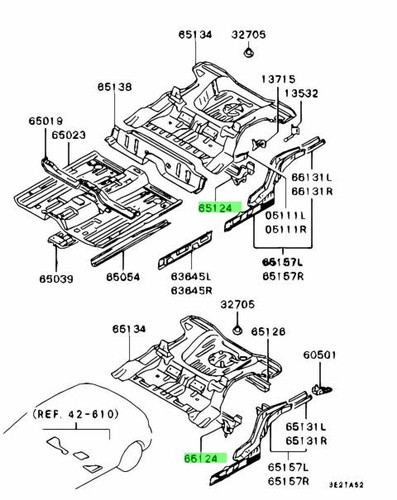 Crossmember floor for - rr,