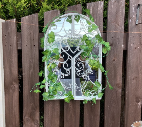 Rustic garden mirror shutter - mirror,