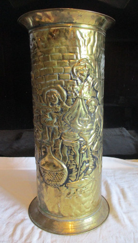 Vintage brass stick umbrella - brass,