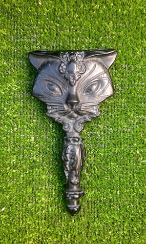 Cat handheld mirror black - cat, mirror.