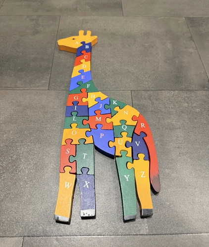 Wooden giraffe jigsaw puzzle - wooden,