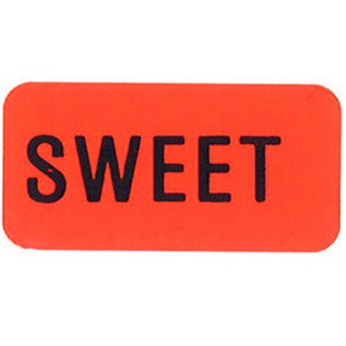 Sweet grabber label dayglo red - label,