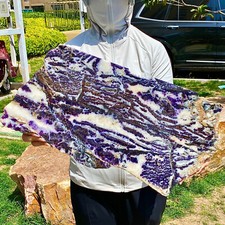 7.14LB  Zebra Marble End Plate Cabbing Lapidary Carved Spiritual Chakra Utah