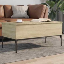 Coffee Table Sonoma Oak 100x50x45  Engineered Wood and Metal V8Z4