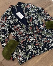 Winter florals faux fur cuffed