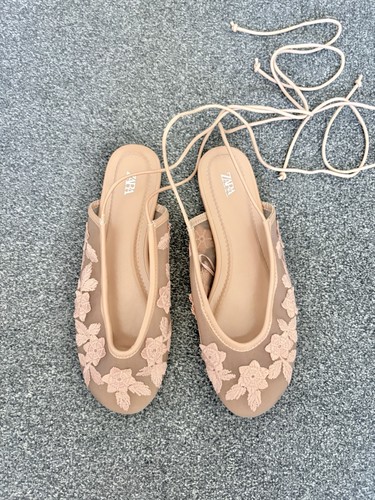 Zara nude pink mesh - mesh, floral