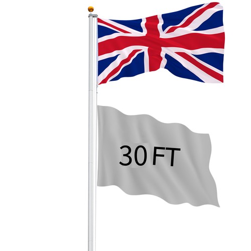 30ft detachable flagpole - 30ft/9.1m,