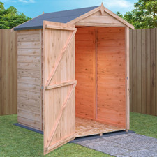 5x3 WOODEN GARDEN SHED APEX TOOL STORE SINGLE DOOR FLOOR WINDOWLESS 5ft x 3ft