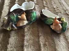 Vintage Hornsea Pottery Fauna Deer & tree Trunk Leaves Posy Mantle Bud Vase