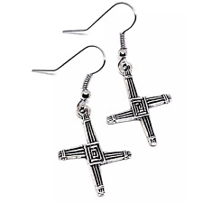 St Bridgets Cross Eire Brighid's Brigids Celtic Imbolc Pagan Corn Doll Earrings