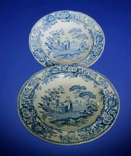 19th spode china rimmed soup - china,