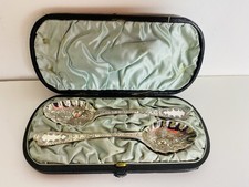 Edwardian silver berry spoons