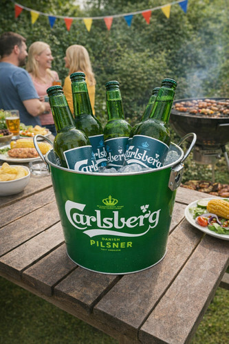 Carlsberg metal ice bucket - metal,