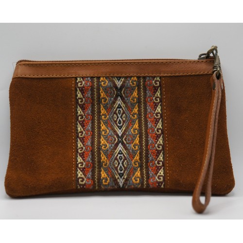 Vintage suede wristlet - suede,