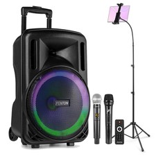 12" Karaoke Machine with Dual Wireless Microphone and Tablet Stand - FT12LED MK2
