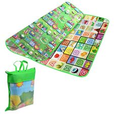 KIDS CRAWLING SOFT FOAM EDUCATIONAL GAME PLAY MAT PICNIC 2 SIDE CARPET 200X180CM