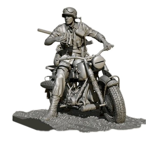 Ww2 german motorcycle rider - ww2,