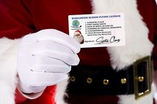 Santa Claus Lost Driving Sleigh Licence Father Christmas Eve Box Filler Gift