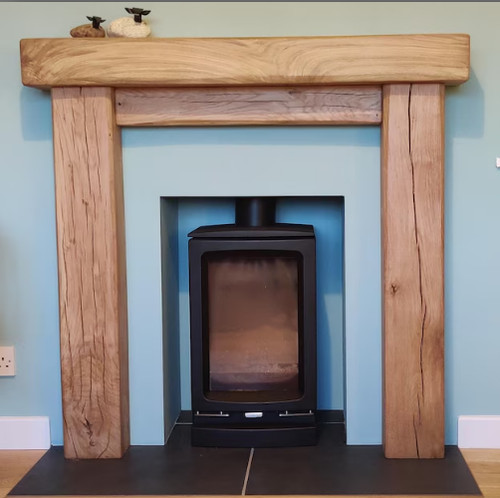 Solid oak beam fire - oak, surround