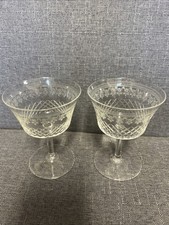 Pair of Vintage Lady Hamilton Pall Mall Champagne Saucers Coupes Glasses