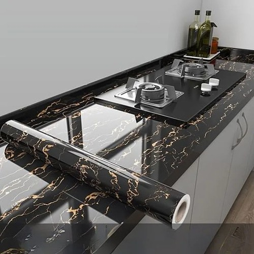 Fablon white black marble - white,
