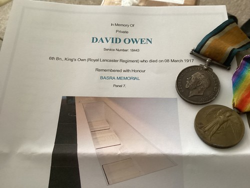 Ww1 medal pair kia - kia, david