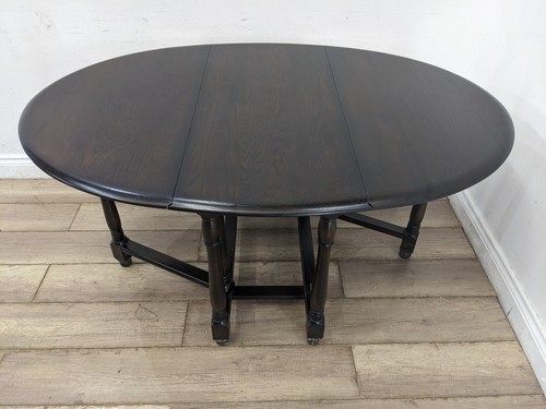 Dining table dark oak drop - dining,
