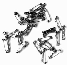 20mm BROOCH BACKS Jewellery Pins Badge Fastener Bar Craft with safety roll catch