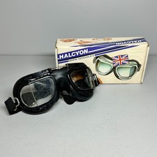 Vintage Halcyon Motorcycle Goggles BS4110XA Mark 9 Made in England Display Item