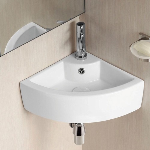 Corner sink basin white - corner,