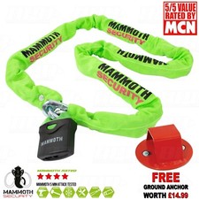 HEAVY DUTY MOTORCYCLE CHAIN AND PADLOCK MAMMOTH SECURITY 1.8M SECURITY BIKE LOCK