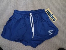 Vintage 80's Umbro Royal Nylon Athletic Football Futbol Soccer Shorts Medium NWT