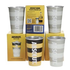 Absolut Vodka Metal Cups Hunni Magic Colour Changing   Set of 4 Limited Edition