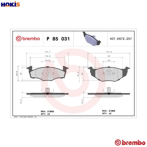 Brake pad set disc - brake,