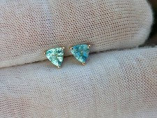 9ct Yellow Gold Paraiba Tourmaline Studs Earrings Gemporia COA