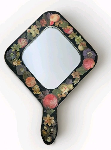 Vintage papier mache mirror - vintage,